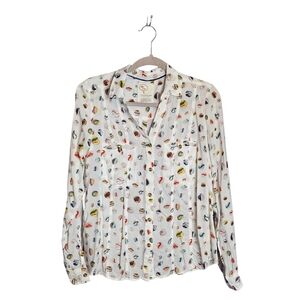 Anthropologie Conversations Marble Print Button Down Blouse Size 4